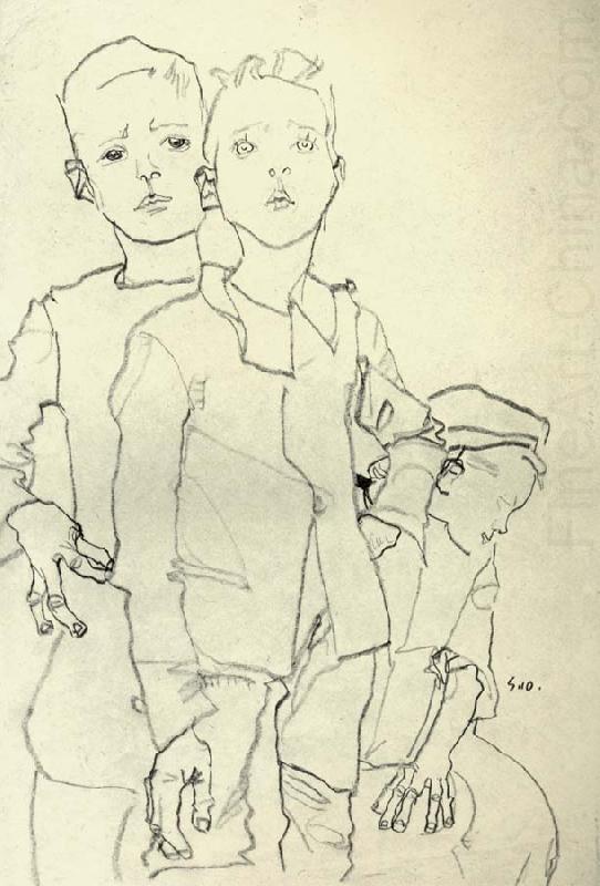 Egon Schiele Three Street Urchins china oil painting image